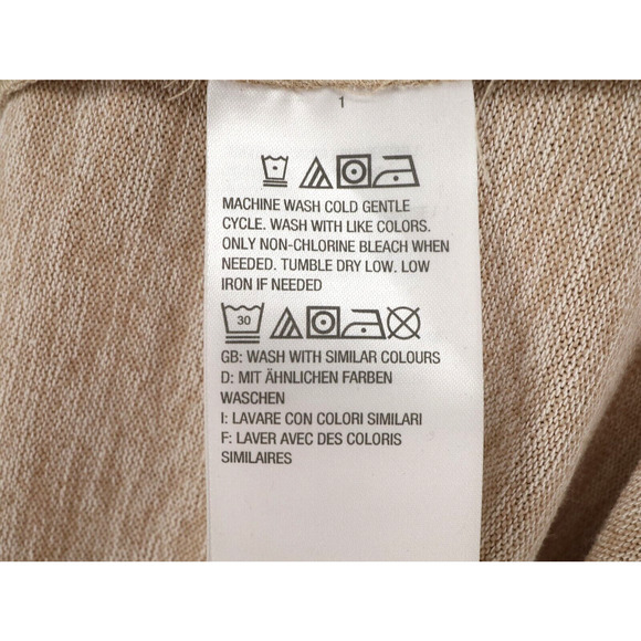 H by Halston Sweater Womens Medium Beige Long Cardigan Zip Duster Stretch Knit - Picture 13 of 16
